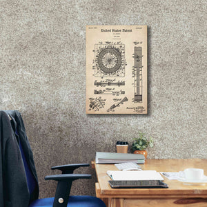 'Darts Game Blueprint Patent Parchment,' Canvas Wall Art,18 x 26