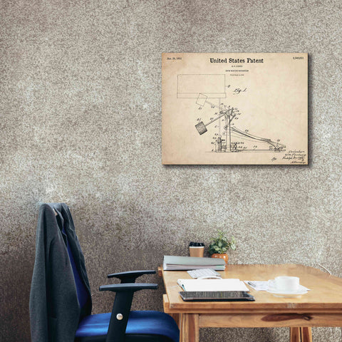 Image of 'Drum Beating Mechanism Blueprint Patent Parchment,' Canvas Wall Art,34 x 26