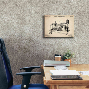 'Gramophone, 1895 Blueprint Patent Parchment,' Canvas Wall Art,16 x 12
