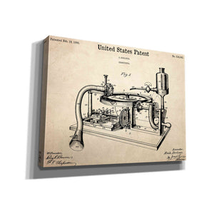 'Gramophone, 1895 Blueprint Patent Parchment,' Canvas Wall Art,16x12x1.1x0,26x18x1.1x0,34x26x1.74x0,54x40x1.74x0