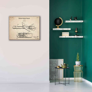 'Cold War Era Guided Missile Blueprint Patent Parchment,' Canvas Wall Art,34 x 26