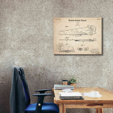 Image of 'Handsaw Blueprint Patent Parchment,' Canvas Wall Art,34 x 26