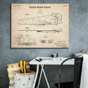 'Handsaw Blueprint Patent Parchment,' Canvas Wall Art,34 x 26