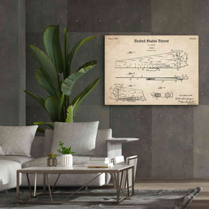 'Handsaw Blueprint Patent Parchment,' Canvas Wall Art,54 x 40