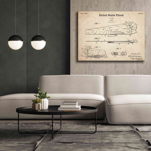 'Handsaw Blueprint Patent Parchment,' Canvas Wall Art,54 x 40