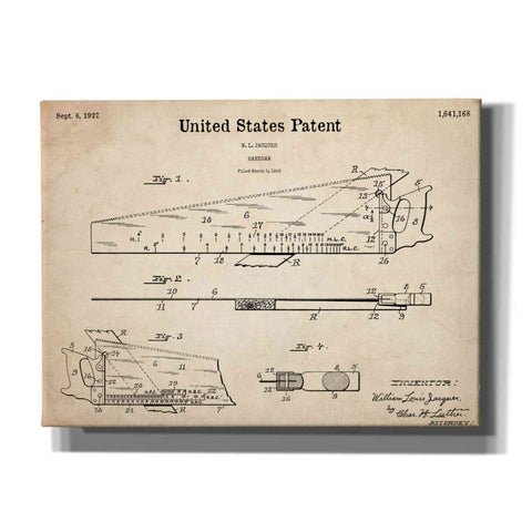 Image of 'Handsaw Blueprint Patent Parchment,' Canvas Wall Art,16x12x1.1x0,26x18x1.1x0,34x26x1.74x0,54x40x1.74x0