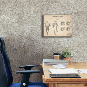 'Ice Cream Cone Blueprint Patent Parchment,' Canvas Wall Art,16 x 12