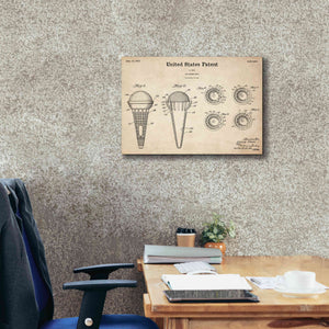 'Ice Cream Cone Blueprint Patent Parchment,' Canvas Wall Art,26 x 18
