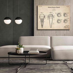 'Ice Cream Cone Blueprint Patent Parchment,' Canvas Wall Art,54 x 40