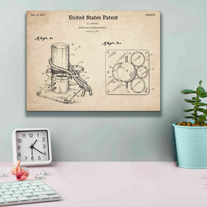 'Marine Line Secure Device Blueprint Patent Parchment,' Canvas Wall Art,16 x 12
