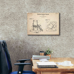 'Marine Line Secure Device Blueprint Patent Parchment,' Canvas Wall Art,26 x 18