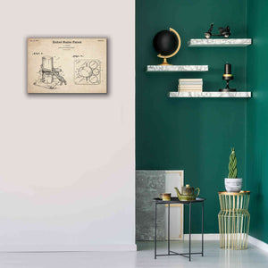 'Marine Line Secure Device Blueprint Patent Parchment,' Canvas Wall Art,26 x 18