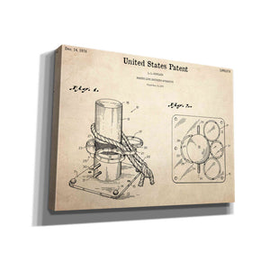 'Marine Line Secure Device Blueprint Patent Parchment,' Canvas Wall Art,16x12x1.1x0,26x18x1.1x0,34x26x1.74x0,54x40x1.74x0