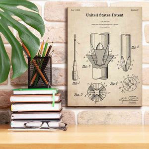 'Screw Driver Blueprint Patent Parchment,' Canvas Wall Art,12 x 16
