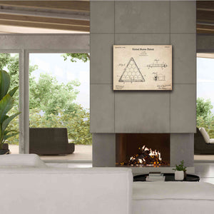 'Pool Ball Frame Blueprint Patent Parchment,' Canvas Wall Art,34 x 26
