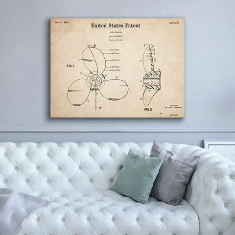 Image of 'Boat Propeller Blueprint Patent Parchment,' Canvas Wall Art,54 x 40