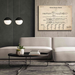 'Ski Blueprint Patent Parchment,' Canvas Wall Art,54 x 40