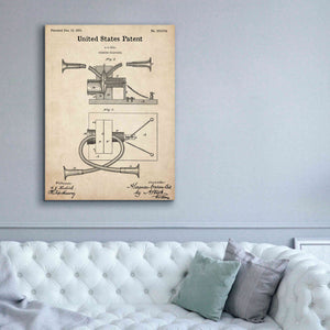 'Speaking Telephone Blueprint Patent Parchment,' Canvas Wall Art,40 x 54