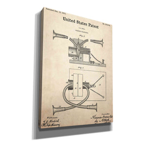 'Speaking Telephone Blueprint Patent Parchment,' Canvas Wall Art,12x16x1.1x0,18x26x1.1x0,26x34x1.74x0,40x54x1.74x0