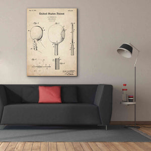 'Table Tennis Paddle  Blueprint Patent Parchment,' Canvas Wall Art,40 x 54