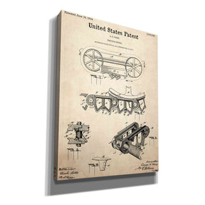 'Traction Engine Blueprint Patent Parchment,' Canvas Wall Art,12x16x1.1x0,18x26x1.1x0,26x34x1.74x0,40x54x1.74x0