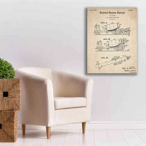 'Truck Trailer Transit Mixer Blueprint Patent Parchment,' Canvas Wall Art,26 x 34