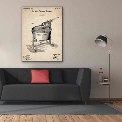 Image of 'Washing Machine Blueprint Patent Parchment,' Canvas Wall Art,40 x 54
