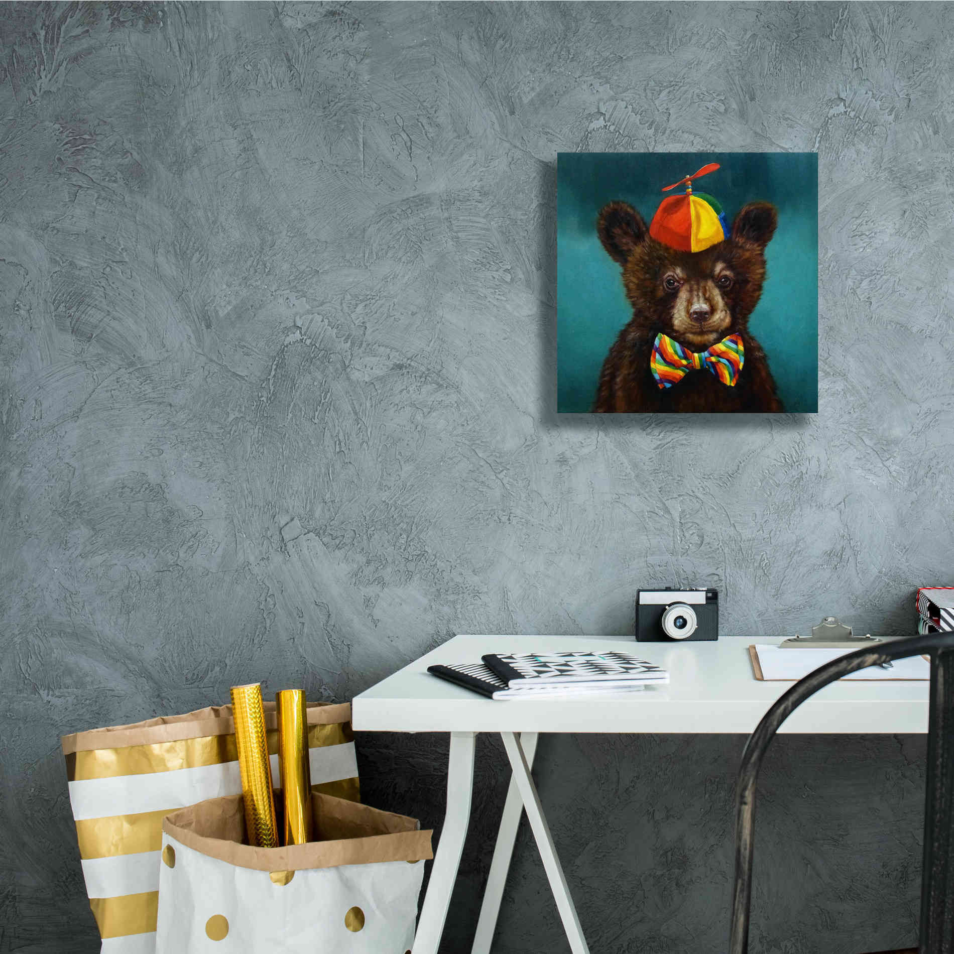 'Baby Bear' by Lucia Heffernan, Canvas Wall Art,12x12