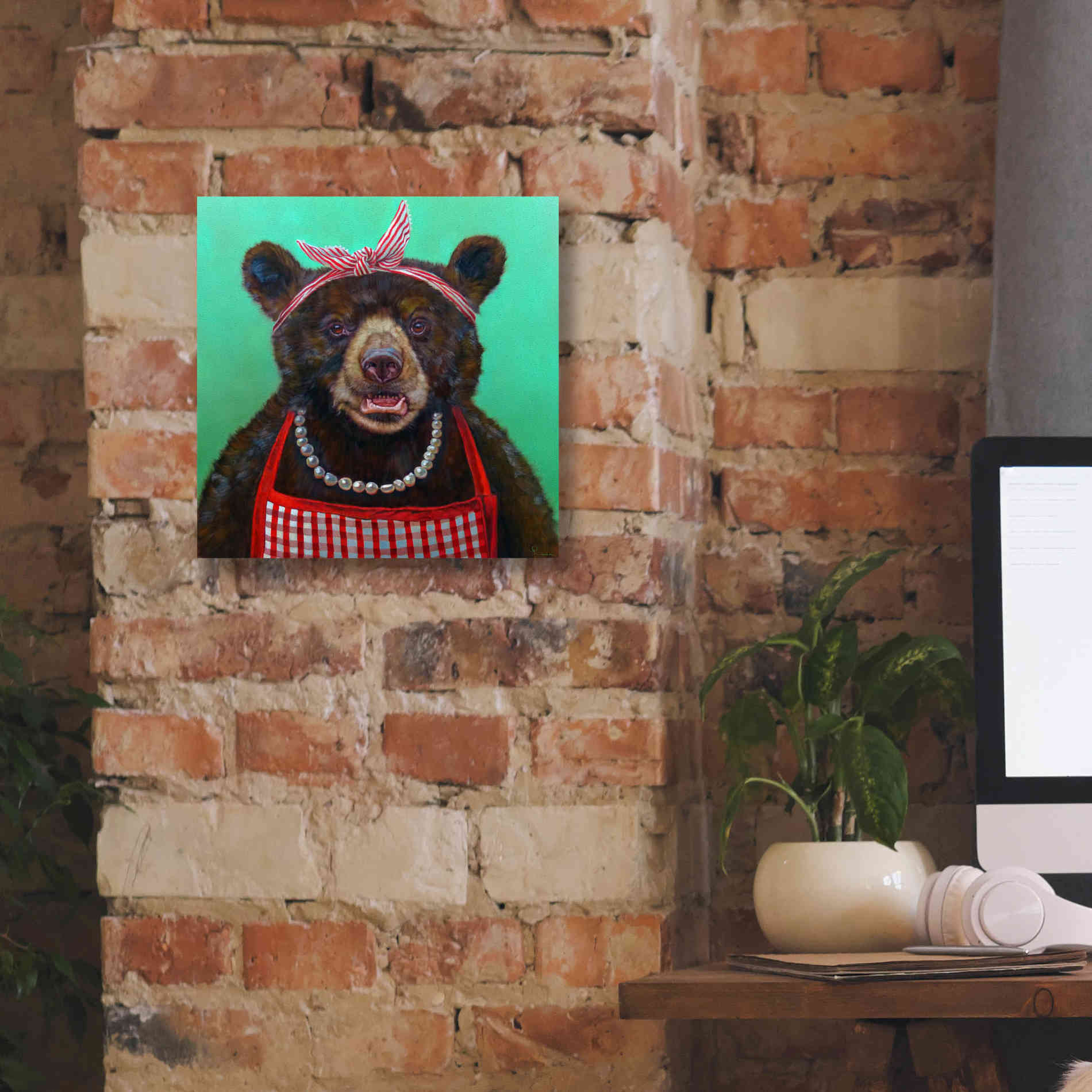 'Mama Bear' by Lucia Heffernan, Canvas Wall Art,12x12
