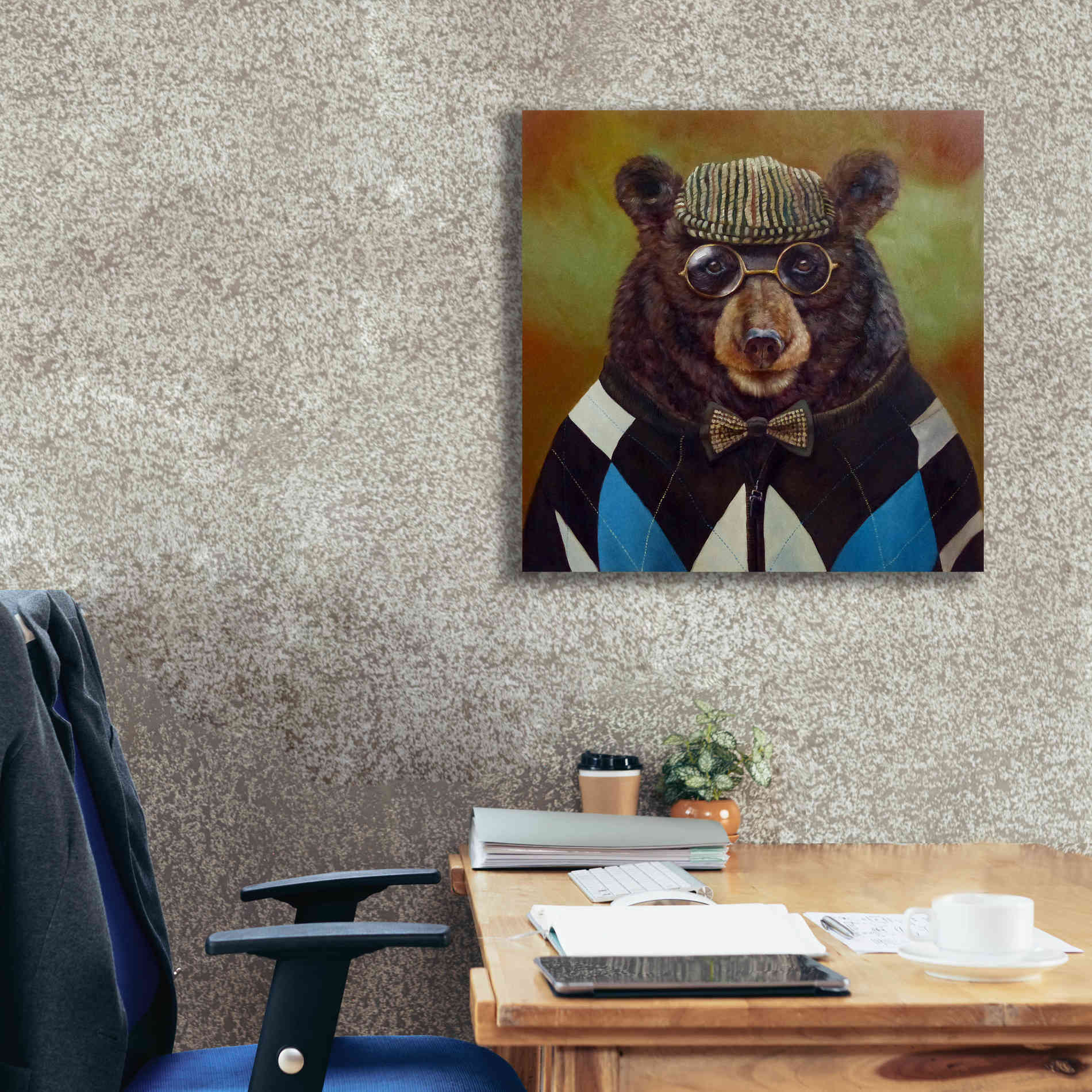 'Papa Bear' by Lucia Heffernan, Canvas Wall Art,26x26