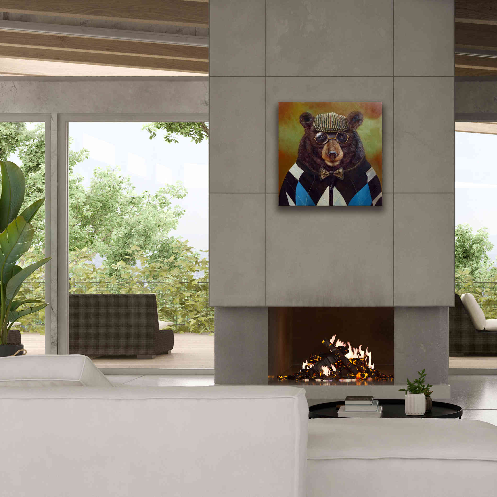 'Papa Bear' by Lucia Heffernan, Canvas Wall Art,26x26