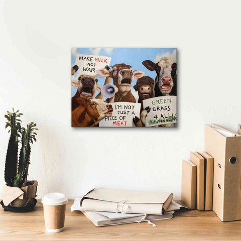 Image of 'Political Moooovement' by Lucia Heffernan, Canvas Wall Art,16x12