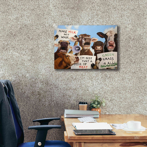 Image of 'Political Moooovement' by Lucia Heffernan, Canvas Wall Art,26x18