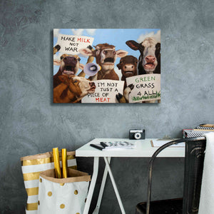 'Political Moooovement' by Lucia Heffernan, Canvas Wall Art,26x18