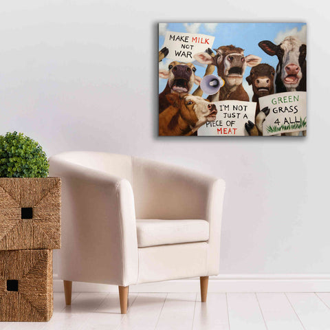 Image of 'Political Moooovement' by Lucia Heffernan, Canvas Wall Art,34x26