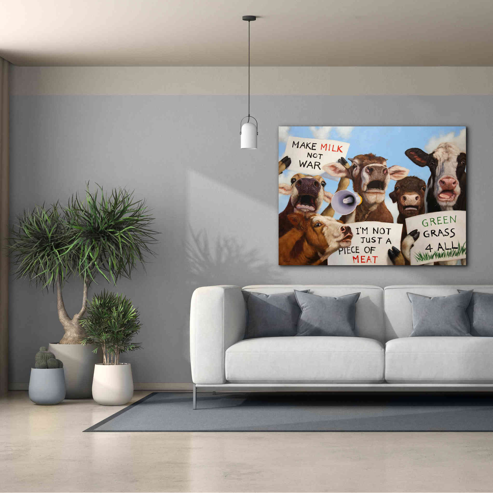 'Political Moooovement' by Lucia Heffernan, Canvas Wall Art,54x40