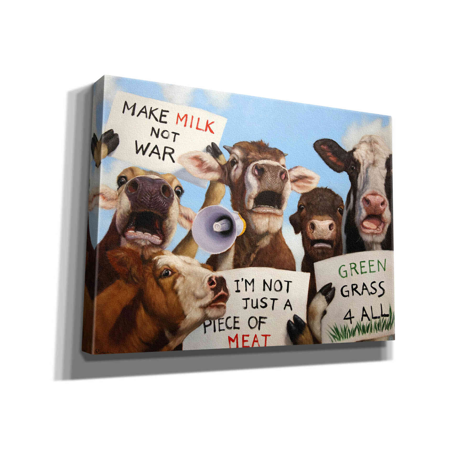 'Political Moooovement' by Lucia Heffernan, Canvas Wall Art