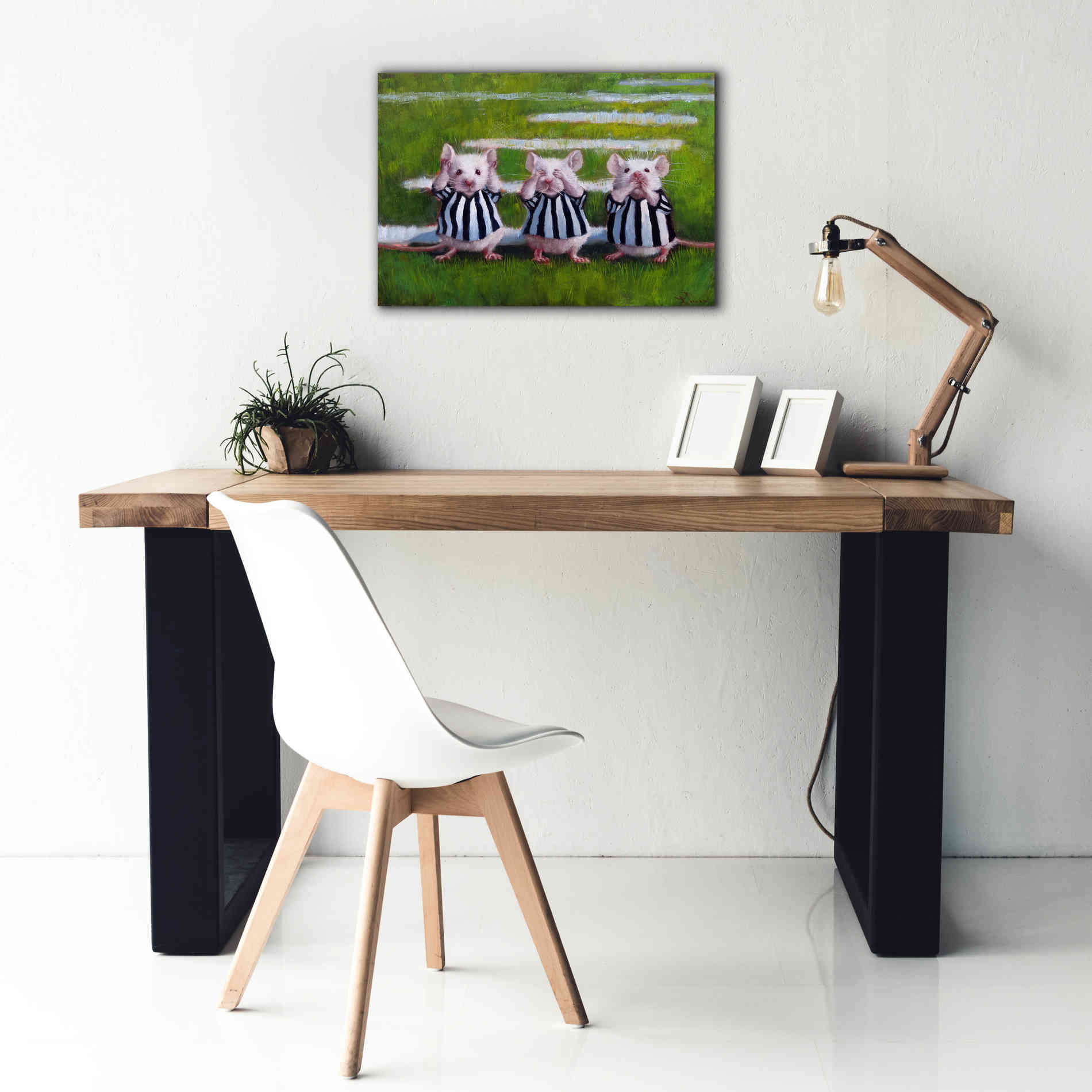 'Three Blind Mice' by Lucia Heffernan, Canvas Wall Art,26x18