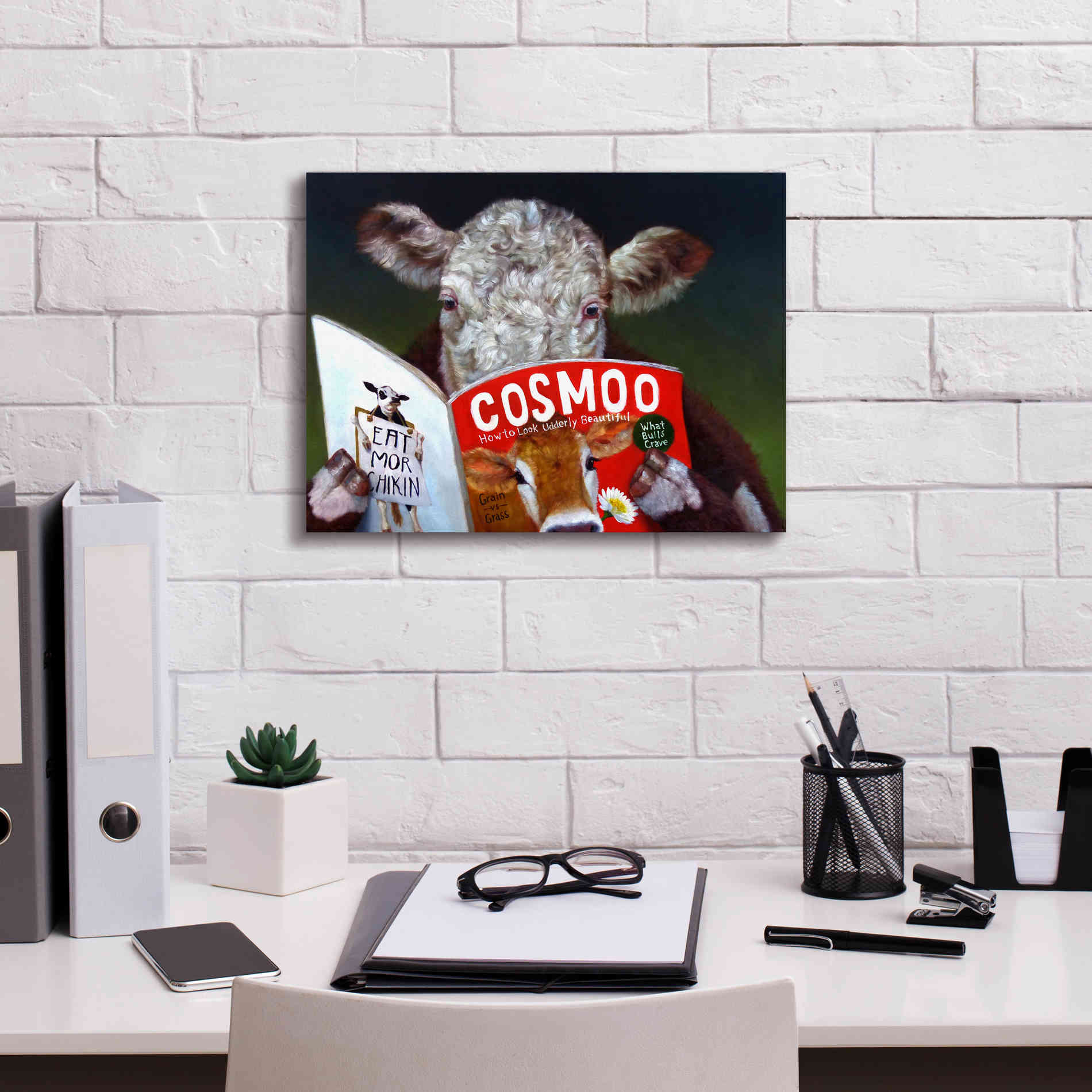 'Cow Tips' by Lucia Heffernan, Canvas Wall Art,16x12