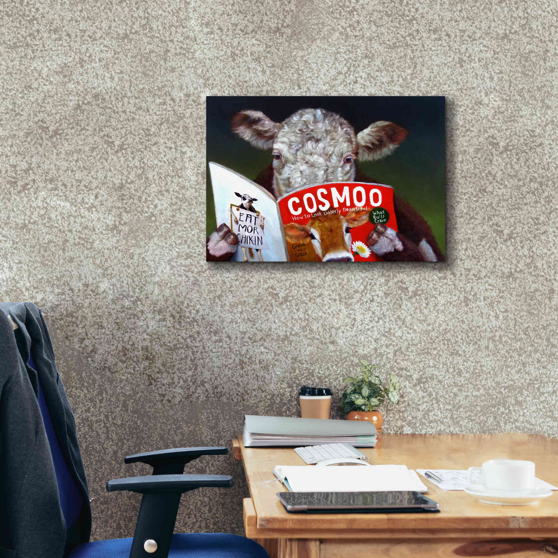 'Cow Tips' by Lucia Heffernan, Canvas Wall Art,26x18