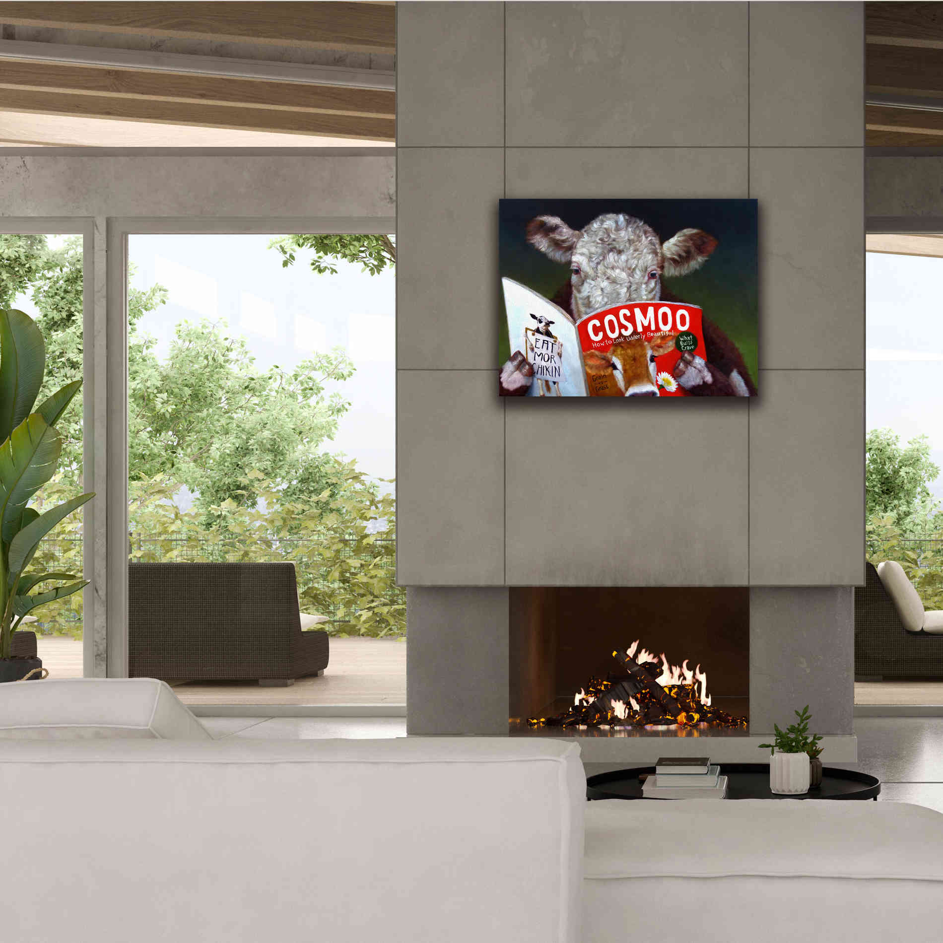 'Cow Tips' by Lucia Heffernan, Canvas Wall Art,34x26