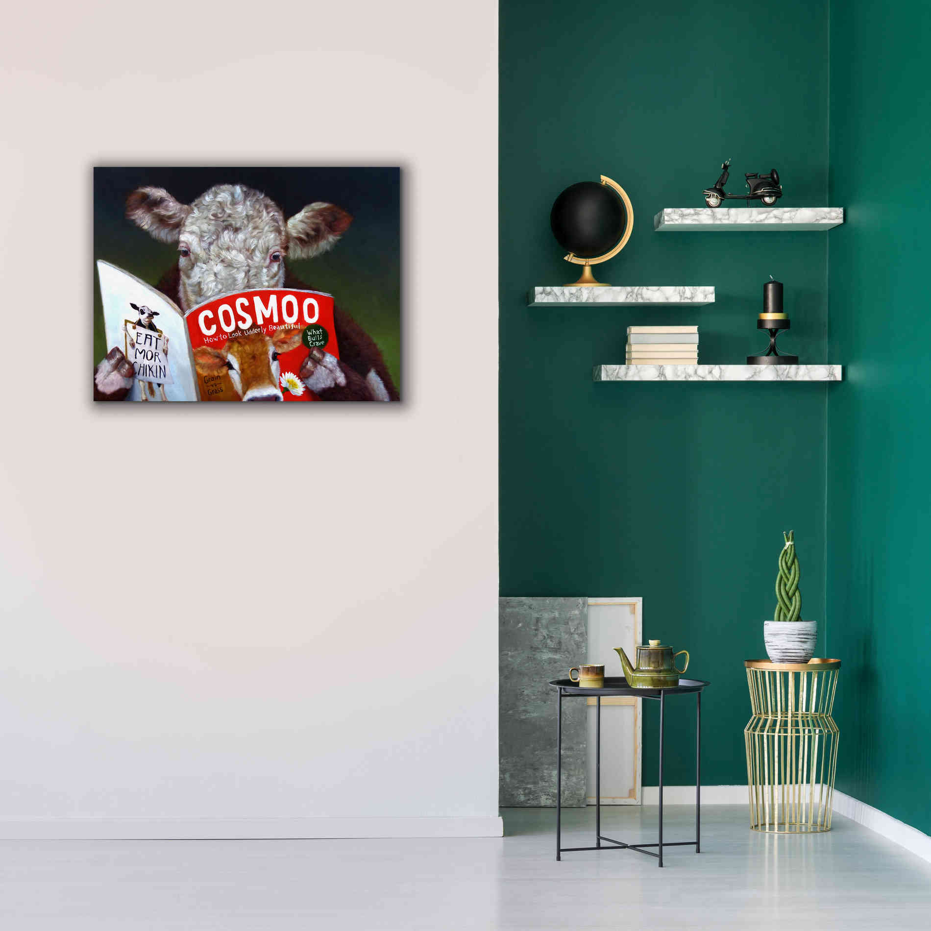 'Cow Tips' by Lucia Heffernan, Canvas Wall Art,34x26