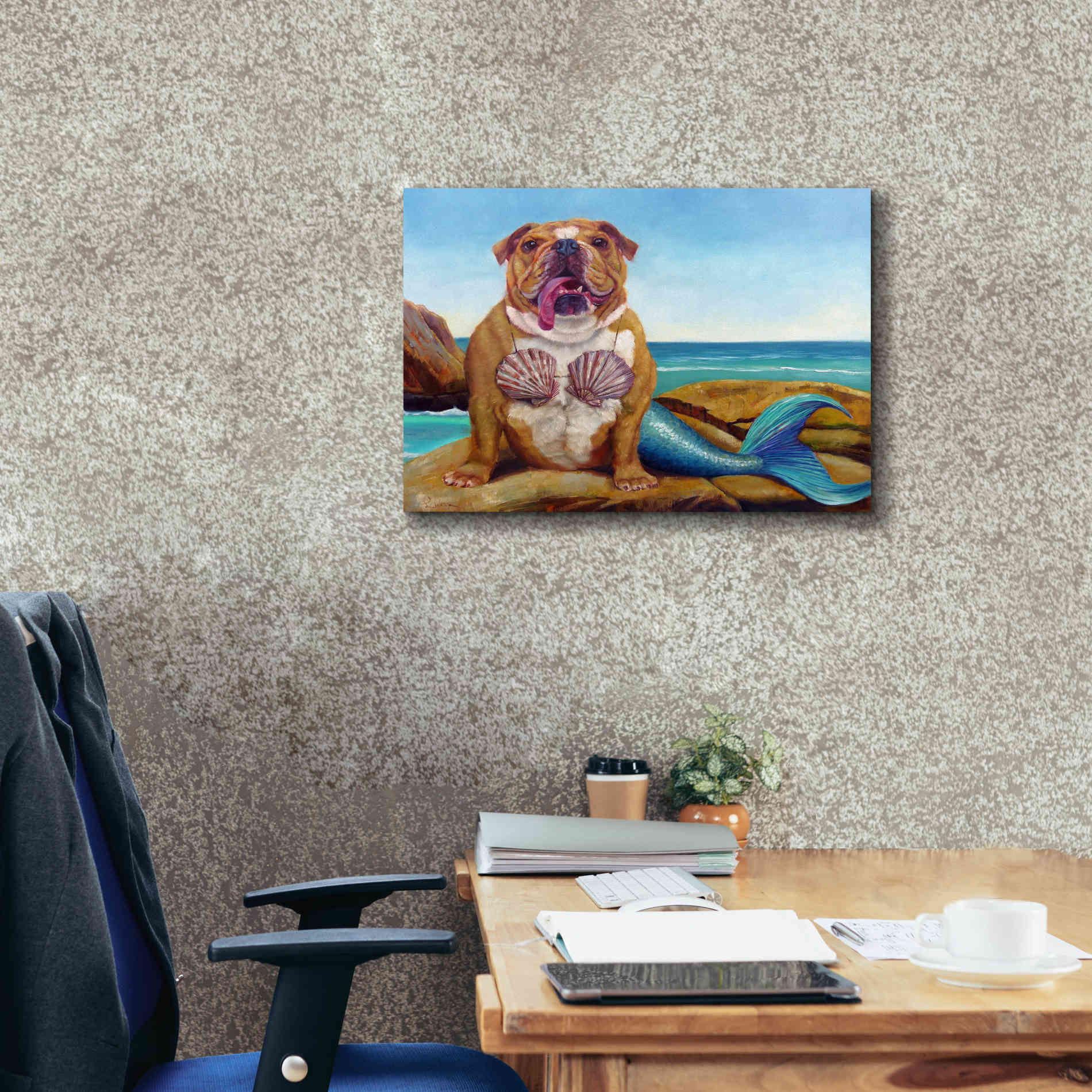 'Mermaid Dog' by Lucia Heffernan, Canvas Wall Art,24x20