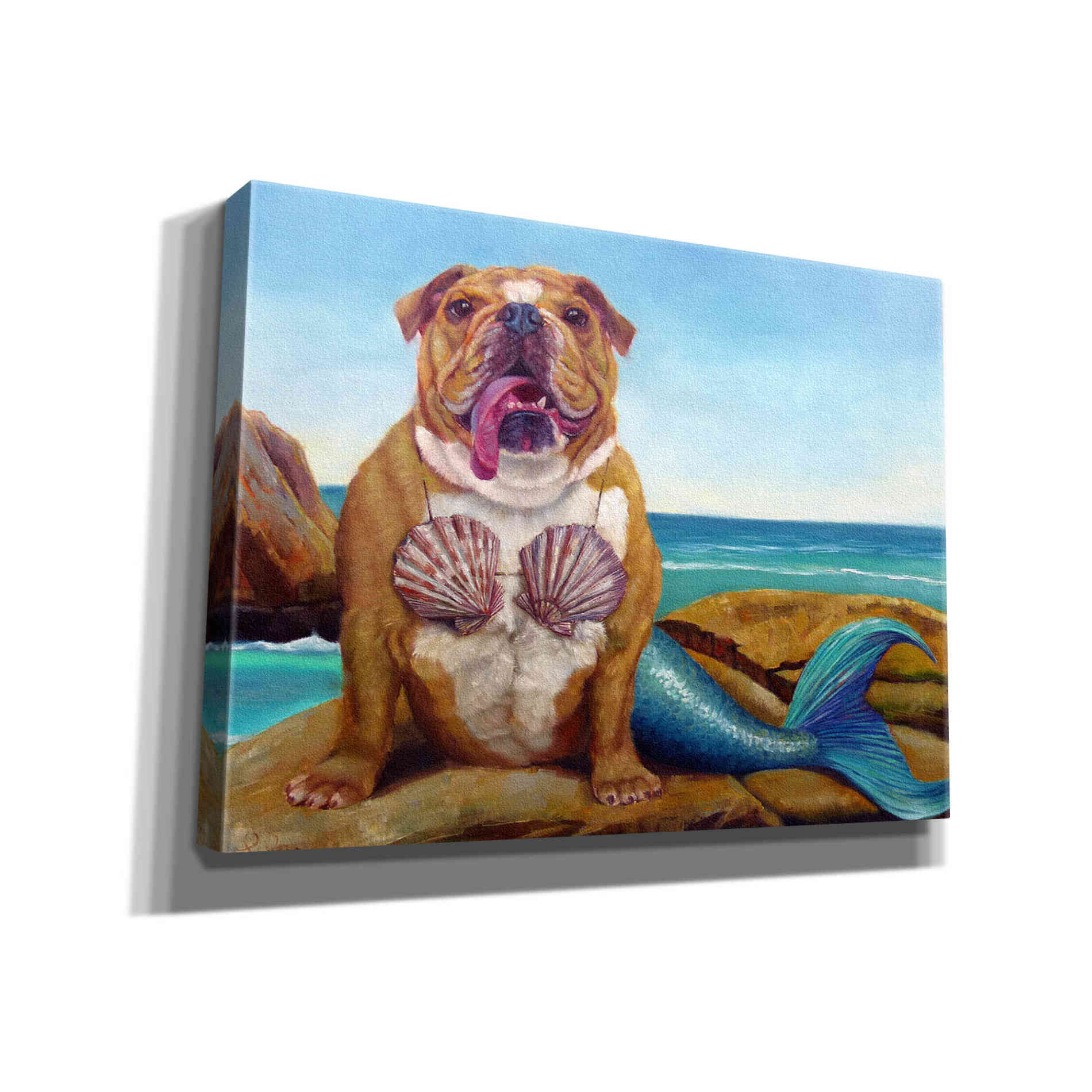 'Mermaid Dog' by Lucia Heffernan, Canvas Wall Art