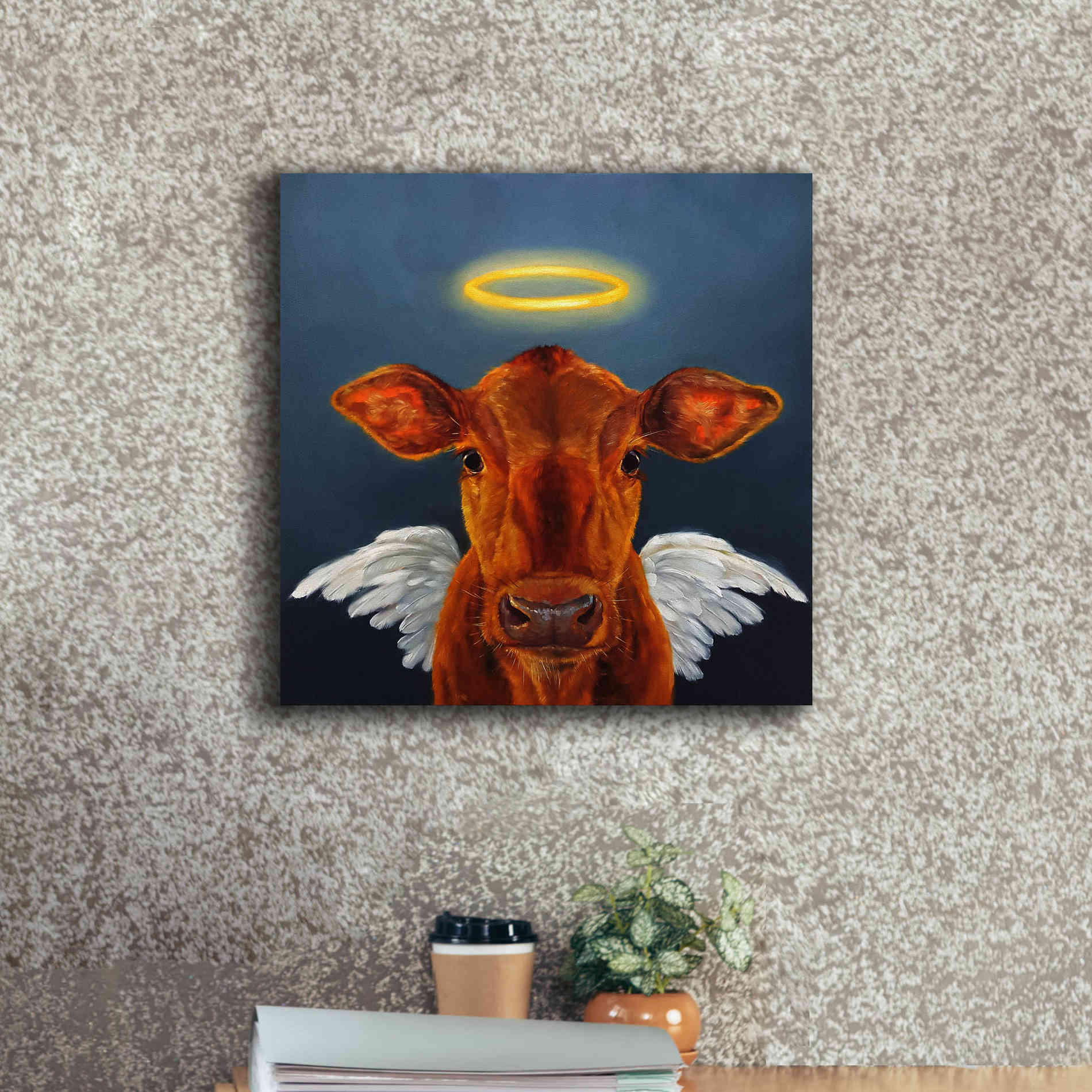 'Holy Cow' by Lucia Heffernan, Canvas Wall Art,18x18