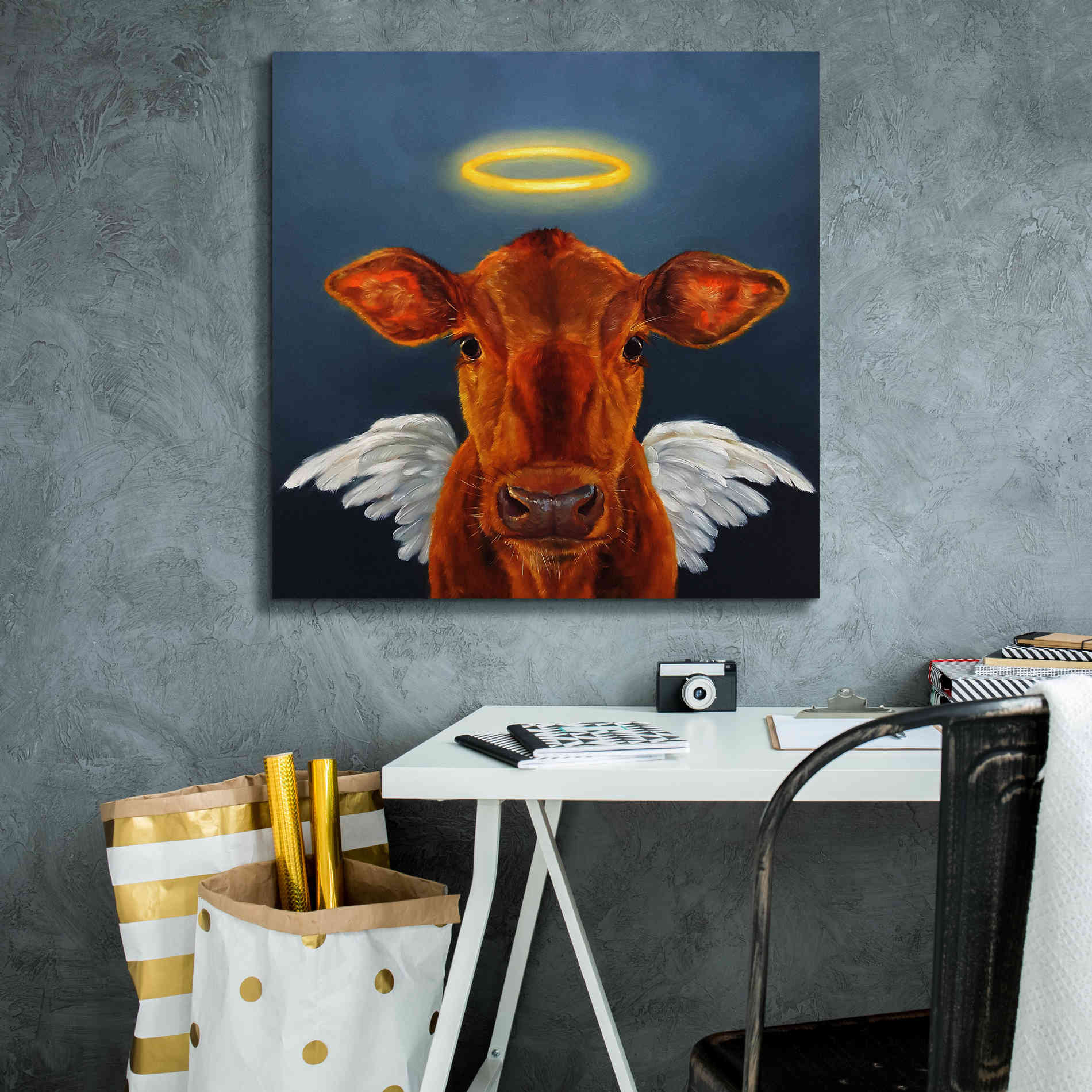 'Holy Cow' by Lucia Heffernan, Canvas Wall Art,26x26