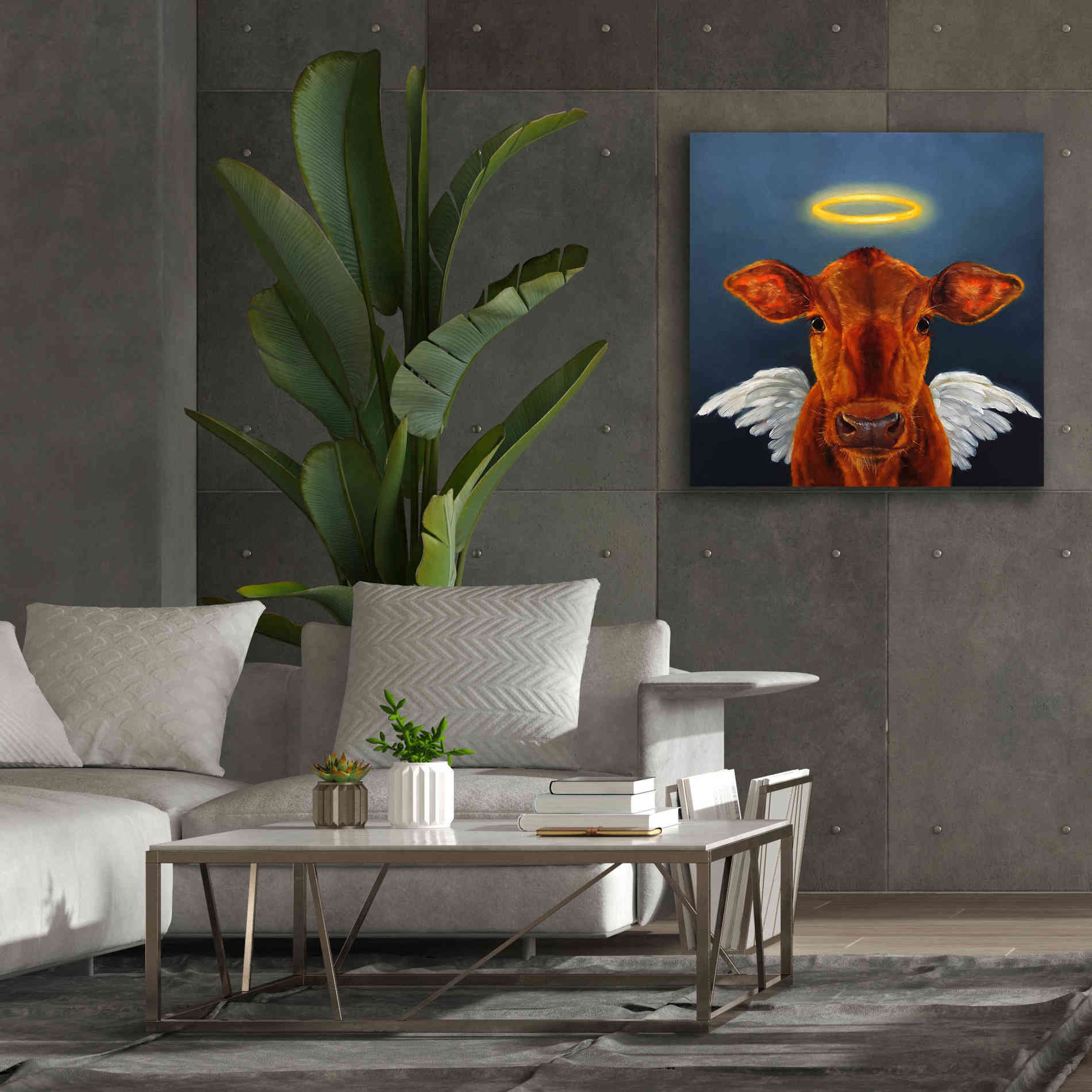 'Holy Cow' by Lucia Heffernan, Canvas Wall Art,37x37