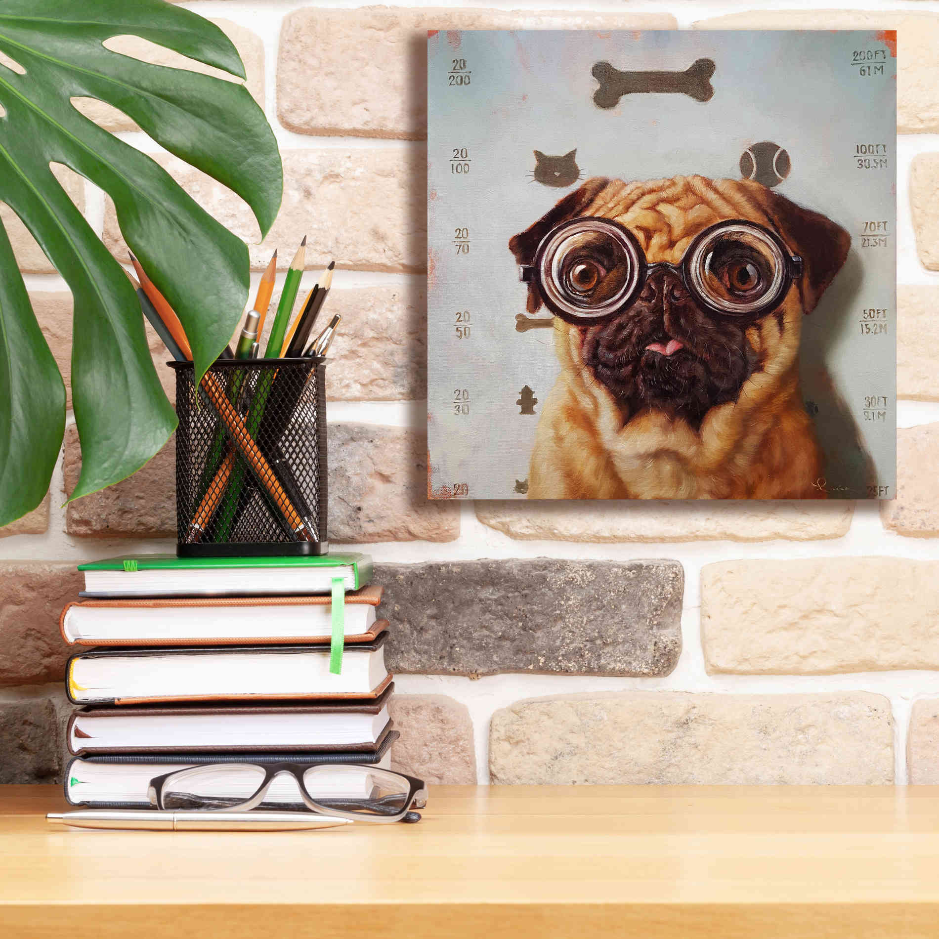 'Canine Eye Exam' by Lucia Heffernan, Canvas Wall Art,12x12