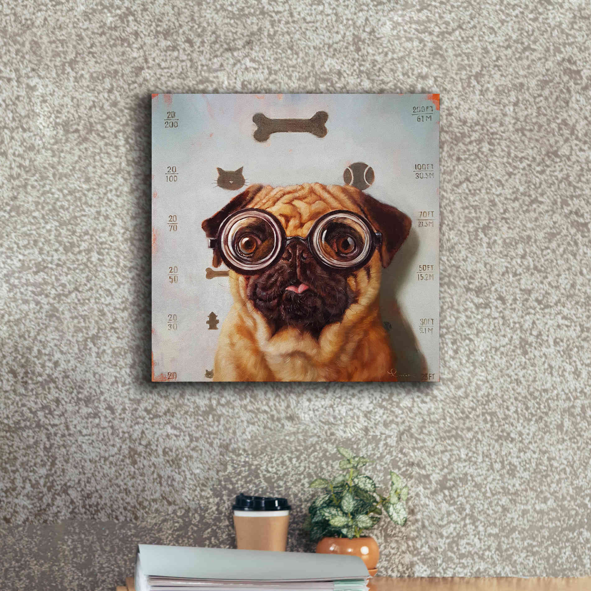 'Canine Eye Exam' by Lucia Heffernan, Canvas Wall Art,18x18