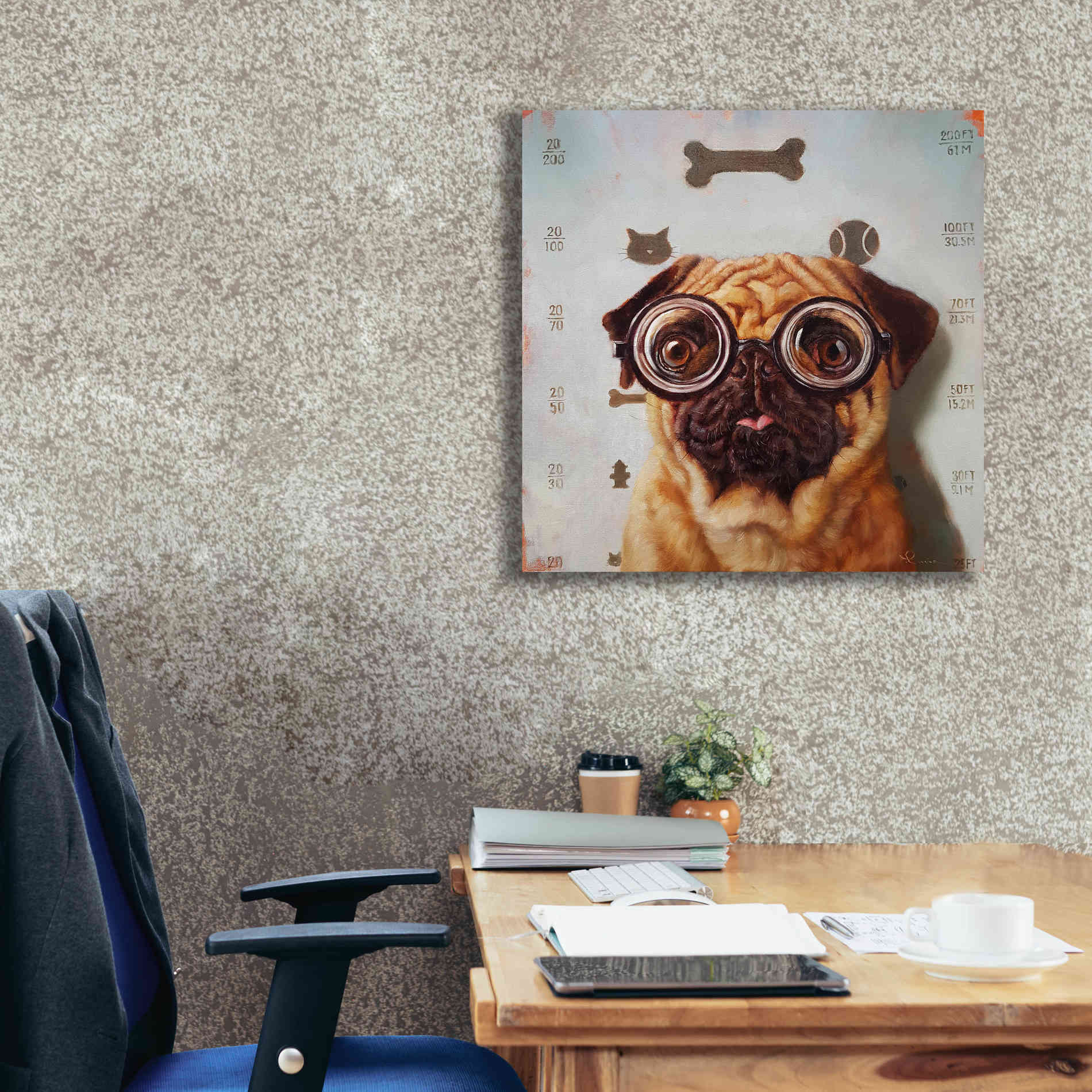'Canine Eye Exam' by Lucia Heffernan, Canvas Wall Art,26x26